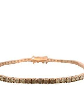 Le Vian 14kt Rose Gold and 2.84ctw Ombre Brown Diamond Tennis Bracelet 7.5"